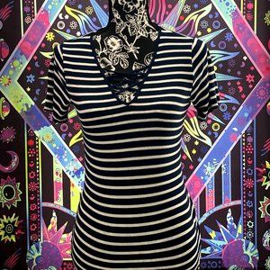 Navy & White Criss-Cross Front Dress